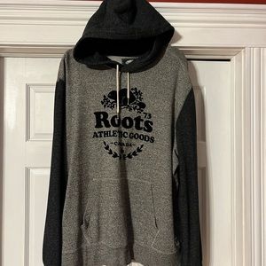 Roots Hoodie, size XL, grey & dark grey